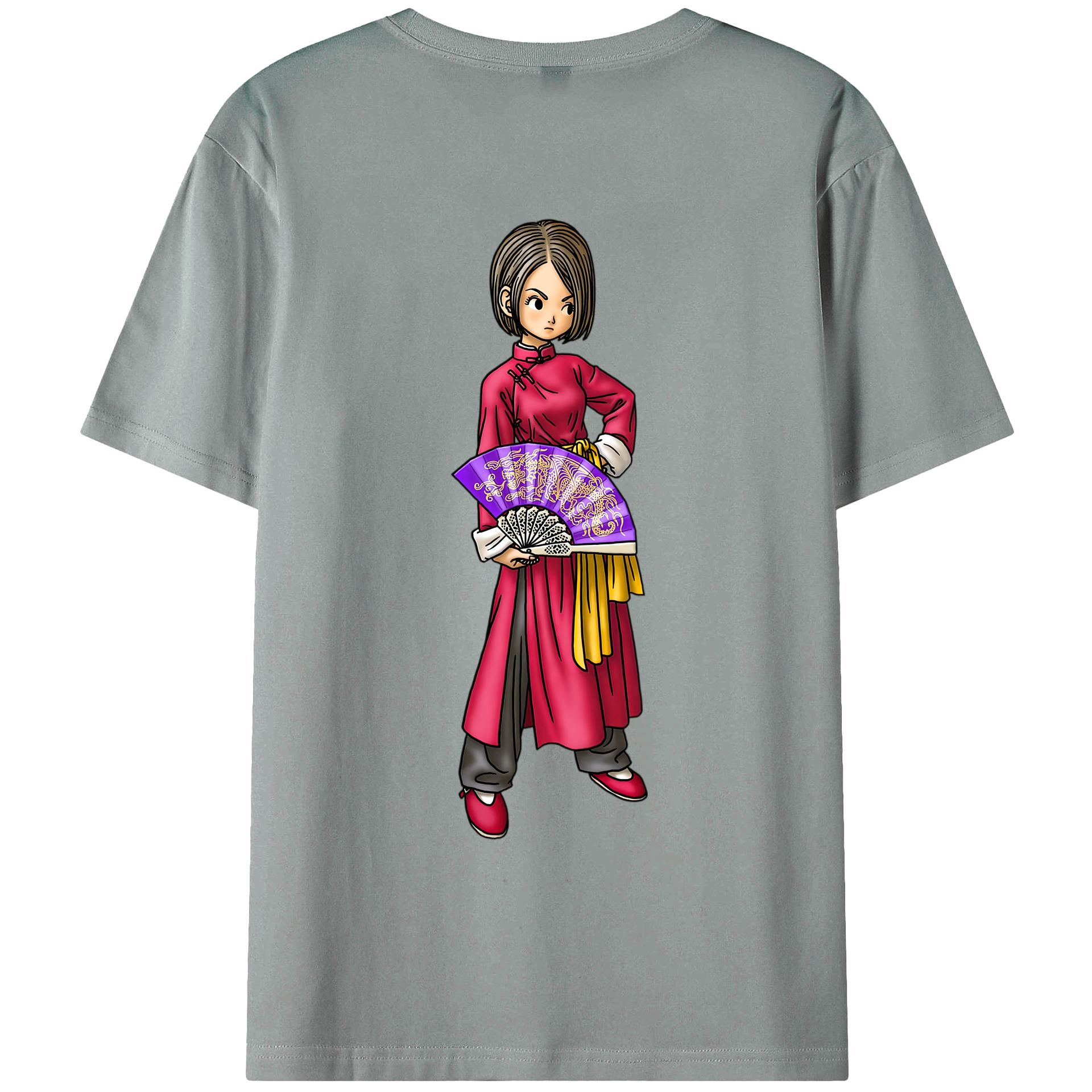 （画像用） ドラゴンクエスト Doragon Kuesuto Dragon Quest 綿100％ メンズ半袖Tシャツ（バックプリント） 通気性